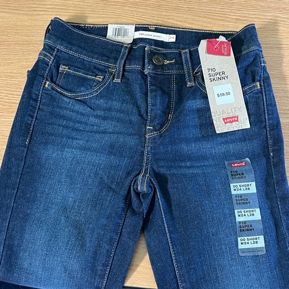 Levi's Super Skinny Jeans 00 Short W24 L28 - Picture 12 of 14